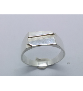 Zilver heren ring rechthoek mt. 21 - 3222890