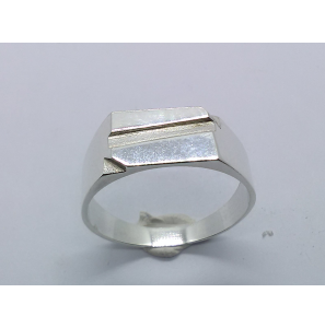 Zilver heren ring rechthoek mt. 21 - 3222890