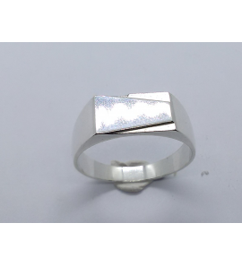 Zilver heren ring rechthoek mt. 21 - 3222891