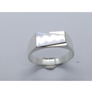 Zilver heren ring rechthoek mt. 21 - 3222891