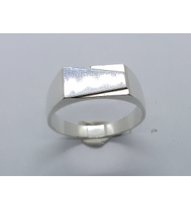 Zilver heren ring rechthoek mt. 20¾ - 3222892