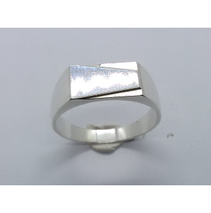 Zilver heren ring rechthoek mt. 20¾ - 3222892