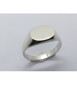 Zilver heren ring ovaal mt. 19 - 3222913