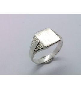 Zilver heren ring rechthoek mt. 20¾ - 3222919