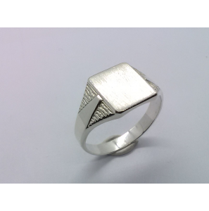 Zilver heren ring rechthoek mt. 20¾ - 3222919