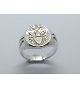 Zilver heren ring met wapenschild mt. 19¾ - 3222928