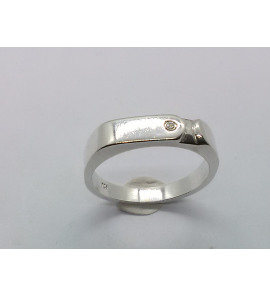 Zilver heren ring rechthoek met zirkonia mt. 19¾ - 3222937