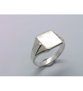 Zilver heren ring rechthoek mt. 19 - 3222920