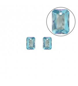 MY iMenso Gold Creoli Rettangolo pair stone "Brillante crystal" "Aqua Shim" 9 mm - 3223185