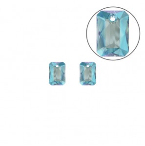 MY iMenso Gold Creoli Rettangolo pair stone "Brillante crystal" "Aqua Shim" 9 mm - 3223185