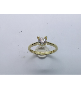 Goud dames ring solitair met op zetpootjes zirkonia's mt 17¥ - 3223055