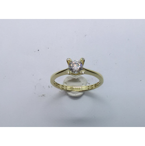 Goud dames ring solitair met op zetpootjes zirkonia's mt 17¥ - 3223055