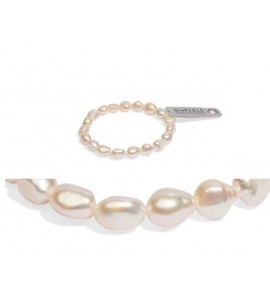 Di-Perle armband zoetwater 8-9 mm op elastiek 19 cm - 3223073