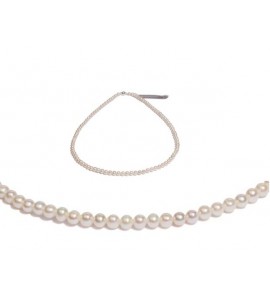 Di-Parlel collier zoetwater wit 5-6 mm met zlv. magneetsluiting 50 cm - 3223076