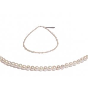 Di-Parlel collier zoetwater wit 5-6 mm met zlv. magneetsluiting 50 cm - 3223076