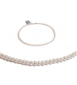 Di-Parlel collier zoetwater wit 4-5 mm met zlv. rozé magneetsluiting 57 cm - 3223077