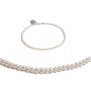 Di-Parlel collier zoetwater wit 4-5 mm met zlv. rozé magneetsluiting 57 cm - 3223077