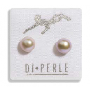 Di Perle oorknop met zoetwater parel oud roze 6-7 mm - 3223079