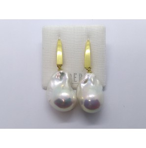 Di-Perle oorhangers geel verguld met zoetwater parel barock - 3223083