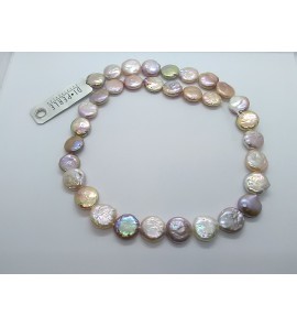 Di-Perle collier zoetwater multi kleur vlak 12-13 mm 45 cm - 3223088