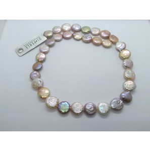 Di-Perle collier zoetwater multi kleur vlak 12-13 mm 45 cm - 3223088