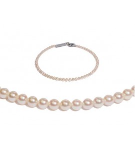 Di-Perle collier zoetwaterparel rond wit 6.5-7 mm 45 cm - 3223090