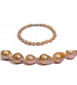 Di-Perle collier zoetwaterparel multi kleur barock 12-14 mm 45 cm - 3223095