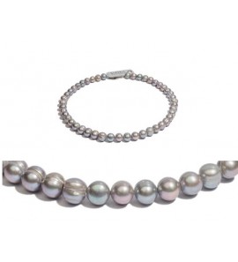 Di-Perle collier grijs 10-11 mm 45 cm - 3223110