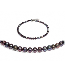 Di-Perle collier zwart 9-10 mm 45 cm - 3223111