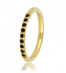 My Bendel Picolo ring GP met zwarte zironia's mt. 16 - 3223445