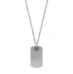 Aze Juwels Nacklace Dogtag Plate - Inox 60+10 cm - 3223286
