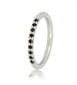 My Bendel Picolo ring met zwarte zironia's mt. 19 - 3223444