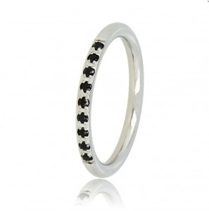 My Bendel Picolo ring met zwarte zironia's mt. 19 - 3223444