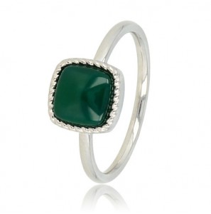 My Bendel Vita ring met groene agaat mt. 16 - 3223467