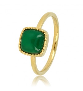 My Bendel Vita GP ring met groene agaat mt. 18 - 3223465