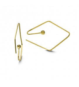 MY iMenso Gold Creoli earring "Fillo Rombo" 14k 17x25 mm - 3223325