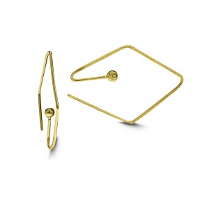 MY iMenso Gold Creoli earring "Fillo Rombo" 14k 17x25 mm - 3223325