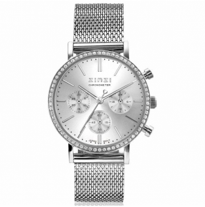 ZINZI horloge chrono zlv.wijzerplaat meshband 36 mm - 3223495