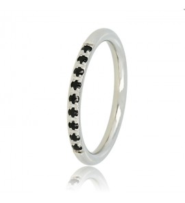 My Bendel Picolo ring met zwarte zironia's mt. 16 - 3223441