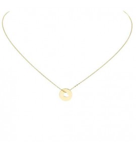 Goud anker collier met hanger "disk"met hart 45 cm - 3223356