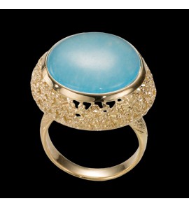 Sanjoya Venetië GV ring met lichtblauwe quartz steen mt. 58 - 3223374