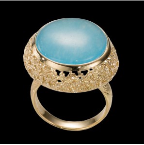 Sanjoya Venetië GV ring met lichtblauwe quartz steen mt. 58 - 3223374