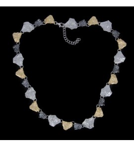 Sanjoya Barcelona collier matte steenvorm drie kleurig - 3223389