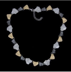 Sanjoya Barcelona collier matte steenvorm drie kleurig - 3223389