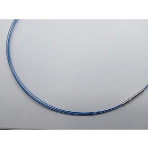 Sanjoya Rio Stalen collier 5 rijen blauwe kleur 45 cm - 3223411