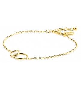 ZINZI zlv. armb. gg. paperclip 2 ronde schakels in elkaar 17-19 cm - 3223537