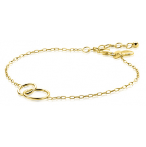 ZINZI zlv. armb. gg. paperclip 2 ronde schakels in elkaar 17-19 cm - 3223537