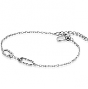 Zinzi zlv. armband met 3 paperclip shakels fant. zirc - 3223525