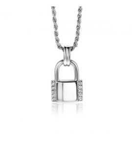 Zinzi zlv. hanger slotje met zirconia&#39;s 20 mm - 3223521