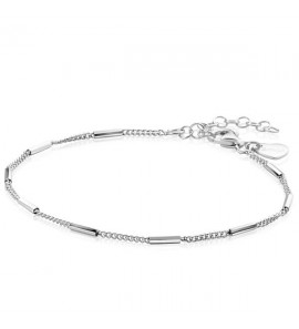 ZINZI zlv. armband gourmet met staafjes dun - 3223526